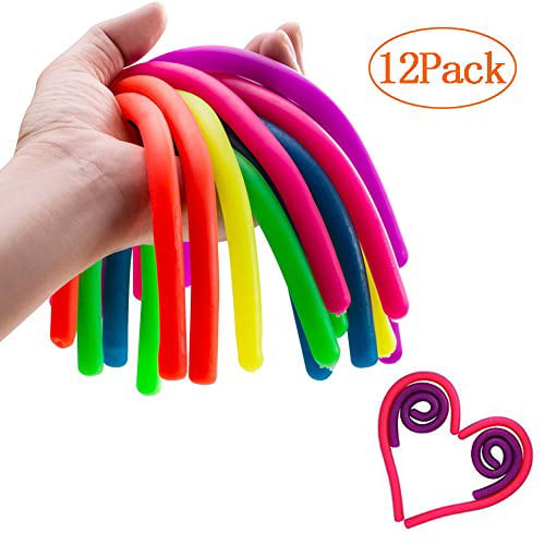 and Adults to Strengthen Arms ADHD or Autism 6 Pcs Fidget Sensory Toys Build Resistance Squeeze Pull Large Size Stretch Strings Good for Kids with ADD